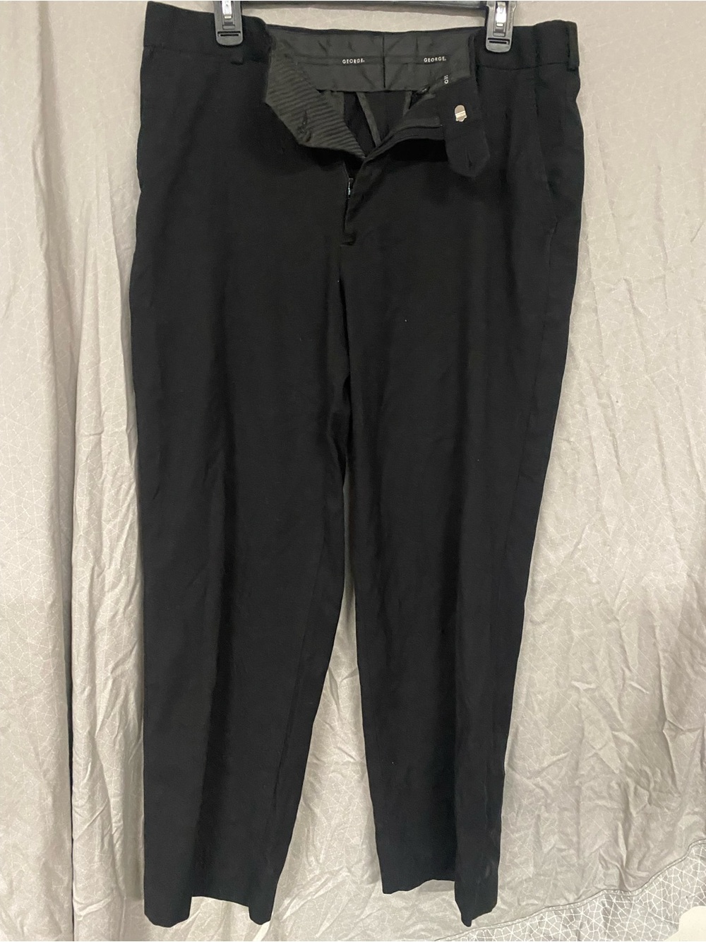 George Men’s Black Dress Pants - Tailored Straight Leg